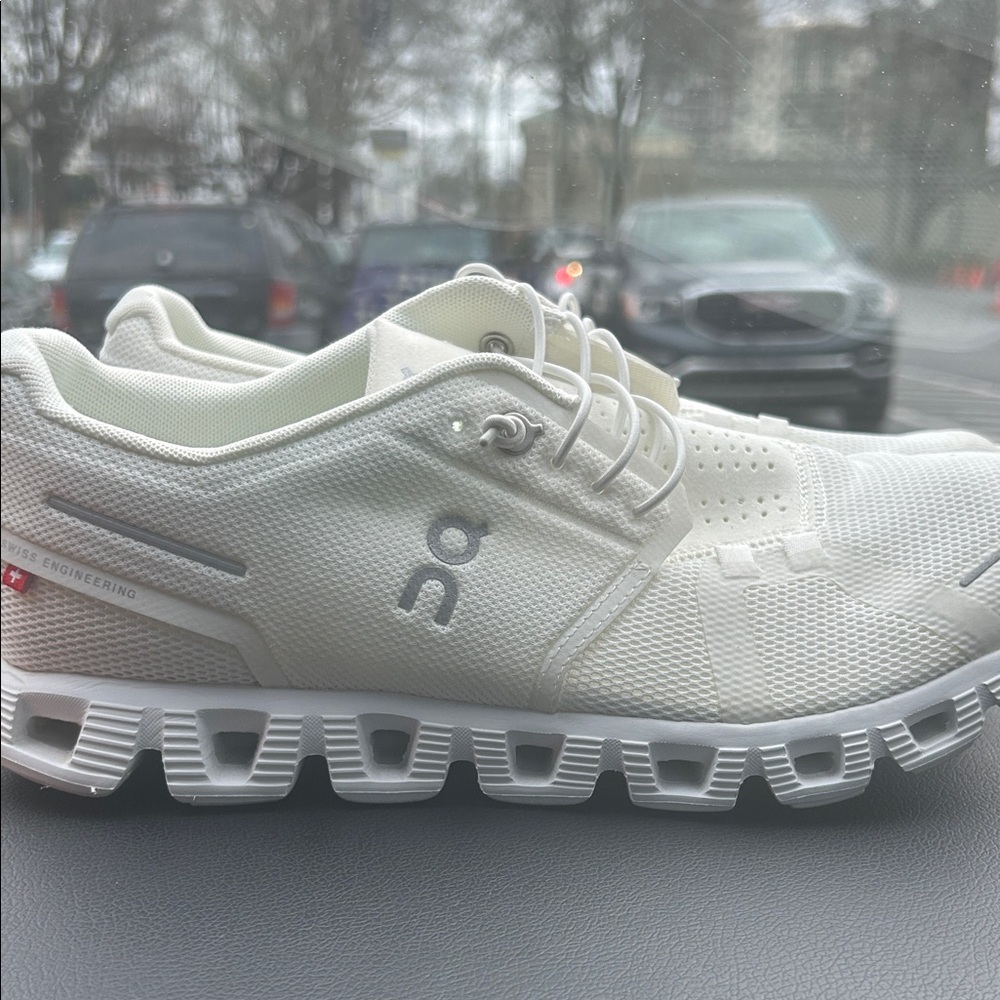 On Running Womens Cream Cloud Sneakers